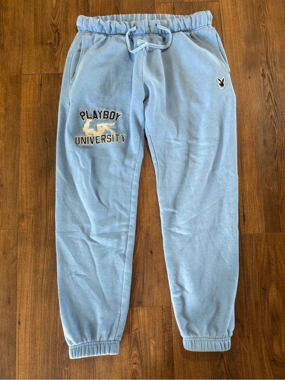 PLAYBOY PacSun Light Blue University Logo Sweatpants Size Small